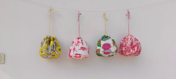 100 Indian Handmade Potli Bags: Wedding Favor Drawstring Pouches