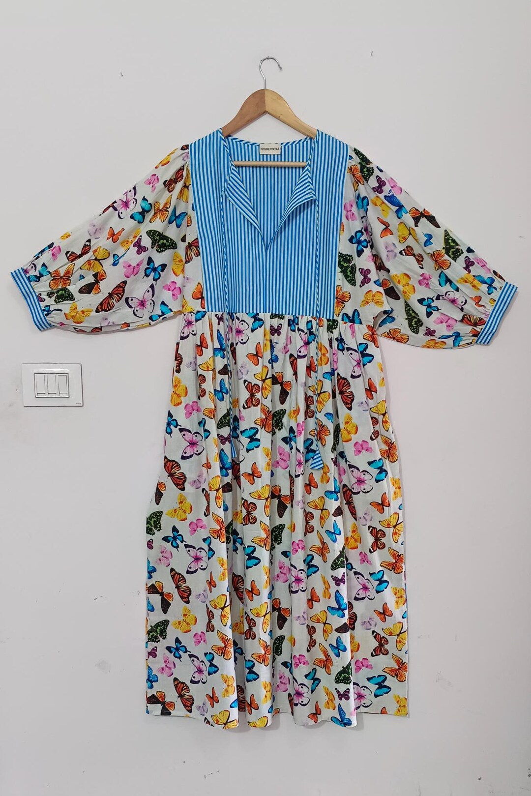 The Joyful Garden — Pink Floral Hand-Block Print Cotton Midi