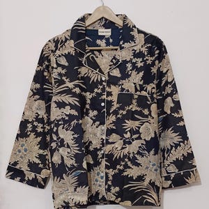 INDIAN PAJAMA'S , Floral Cotton Pajama Set, Long Sleeve Women's Night Suit image 6