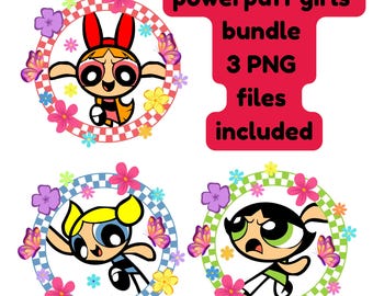 Powerpuff png bundle 3 png images included, digital download, transparent background