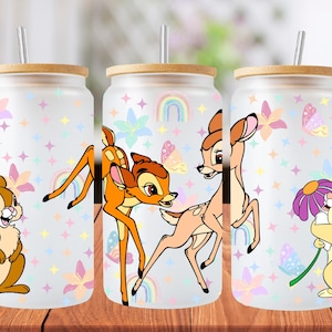 16oz Bambi libbey glass can wrap, 1 png file. bright colourful. Digital down load no physical item will be sent
