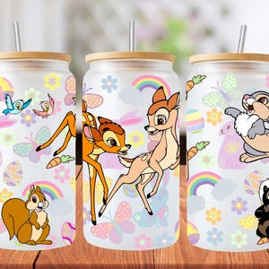 Easter 16oz Bambi libbey glass can wrap, 1 png file. bright colourful. Digital down load no physical item will be sent