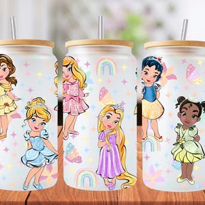 16oz princess libbey glass can wrap, 1 file png. luminoso colorato. Download digitale, nessun articolo fisico verrà inviato