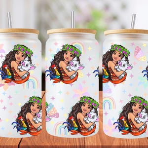 16oz moana princess libbey glass can wrap, 1 png file. bright colourful. Digital down load no physical item will be sent