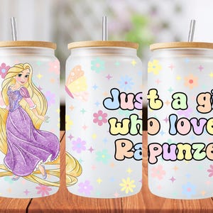16 Unzen Rapunzel libbey Glasdosenverpackung, 1 png-Datei. leuchtend bunt. Digitaler Download, es wird kein physischer Artikel gesendet