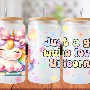 16oz unicorn libbey glass can wrap, 1 png file. bright colourful. Digital down load no physical item will be sent
