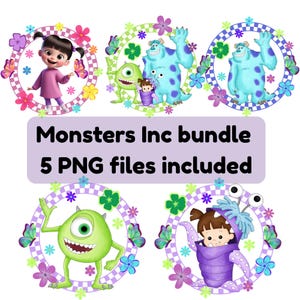 Paquete PNG de Monsters Inc. Incluye 5 imágenes PNG, descarga digital, fondo transparente.