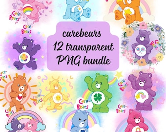 Care Bears png bundle 12 png images included, digital download, transparent background