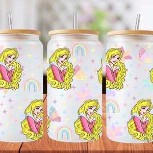 16 Unzen Aurora Princess Libbey Glasdosenverpackung, 1 png-Datei. leuchtend bunt. Digitaler Download, es wird kein physischer Artikel gesendet
