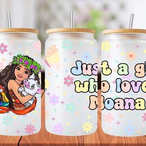 16 Unzen Moana Princess libbey Glasdosenverpackung, 1 png-Datei. leuchtend bunt. Digitaler Download, es wird kein physischer Artikel gesendet