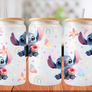 16oz stitch libbey glass can wrap, 1 png file. bright colourful. Digital down load no physical item will be sent