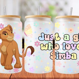 16oz simba libbey glass can wrap, 1 png file. bright colourful. Digital down load no physical item will be sent