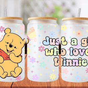 16oz Winnie the Pooh libbey glass can wrap, 1 png file. bright colourful. Digital down load no physical item will be sent