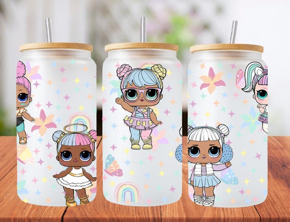 16oz dolls libbey glass can wrap, 1 png file. bright colourful. Digital down load no physical item will be sent