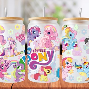 Easter 16oz little pony libbey glass can wrap, 1 png file. bright colourful. Digital down load no physical item will be sent