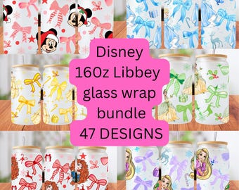 47 Christmas character libbey glass designs, png files
