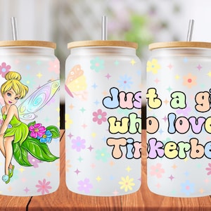 16oz tinkerbell princess libbey glass can wrap, 1 png file. bright colourful. Digital down load no physical item will be sent