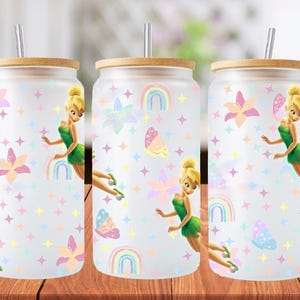 16oz tinkerbell princess libbey glass can wrap, 1 png file. bright colourful. Digital down load no physical item will be sent