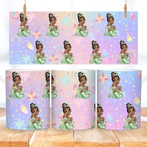 Princess tiana mug wrap, png digital download, no physical items will be sent. 11oz mug wrap