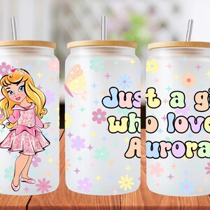 16 Unzen Aurora Princess Libbey Glasdosenverpackung, 1 png-Datei. leuchtend bunt. Digitaler Download, es wird kein physischer Artikel gesendet