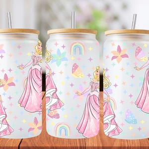 16oz Aurora princess libbey glass can wrap, 1 png file. bright colourful. Digital down load no physical item will be sent