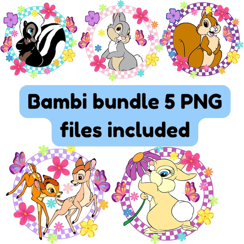 Bambi Png Bundle 5 Png Images Included, Digital Download, Transparent ...