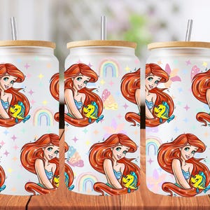 16 Unzen Ariel Princess Libbey Glasdosenverpackung, 1 png-Datei. leuchtend bunt. Digitaler Download, es wird kein physischer Artikel gesendet