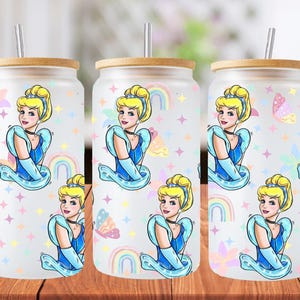 16oz cinderella princess libbey glass can wrap, 1 png file. bright colourful. Digital down load no physical item will be sent