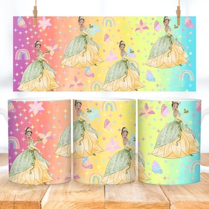 Princess tiana mug wrap, png digital download, no physical items will be sent. 11oz mug wrap