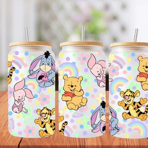 16oz Winnie the Pooh libbey glass can wrap, 1 png file. bright colourful. Digital down load no physical item will be sent
