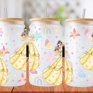 16oz belle princess libbey glass can wrap, 1 png file. bright colourful. Digital down load no physical item will be sent