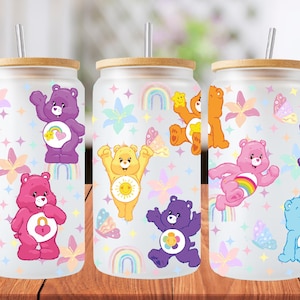 16oz carebears libbey glass can wrap, 1 png file. bright colourful. Digital down load no physical item will be sent