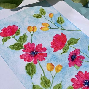 Aquarell Blumen Druck, Aquarell Blumen Illustration, botanischer Druck, Blumenwandkunst, Aquarell Blumenmalerei, handgemaltes Aquarell