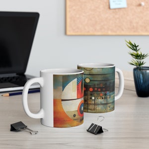 Abstract Ceramic Mug | Artistic 11oz Mug | Abstract Design Coffee Mug | Unique Abstract Mug | Abstract Patterned Cup | Abstract Prin
