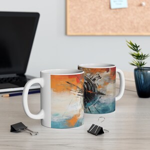 Abstract Ceramic Mug | Artistic 11oz Mug | Abstract Design Coffee Mug | Unique Abstract Mug | Abstract Patterned Cup | Abstract Prin