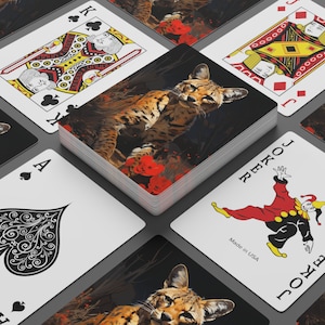 Gepersonaliseerde Tiger-pokerkaarten | Themakaarten | Gepersonaliseerde kaarten met tijgerontwerp | Pokerdeck met tijgerpatroon | Aanpasbare tijgerspeelkaarten