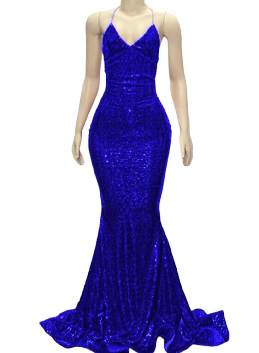 Royal Blue Sequin Dress Sequin Dress Floor Length Dress - Etsy