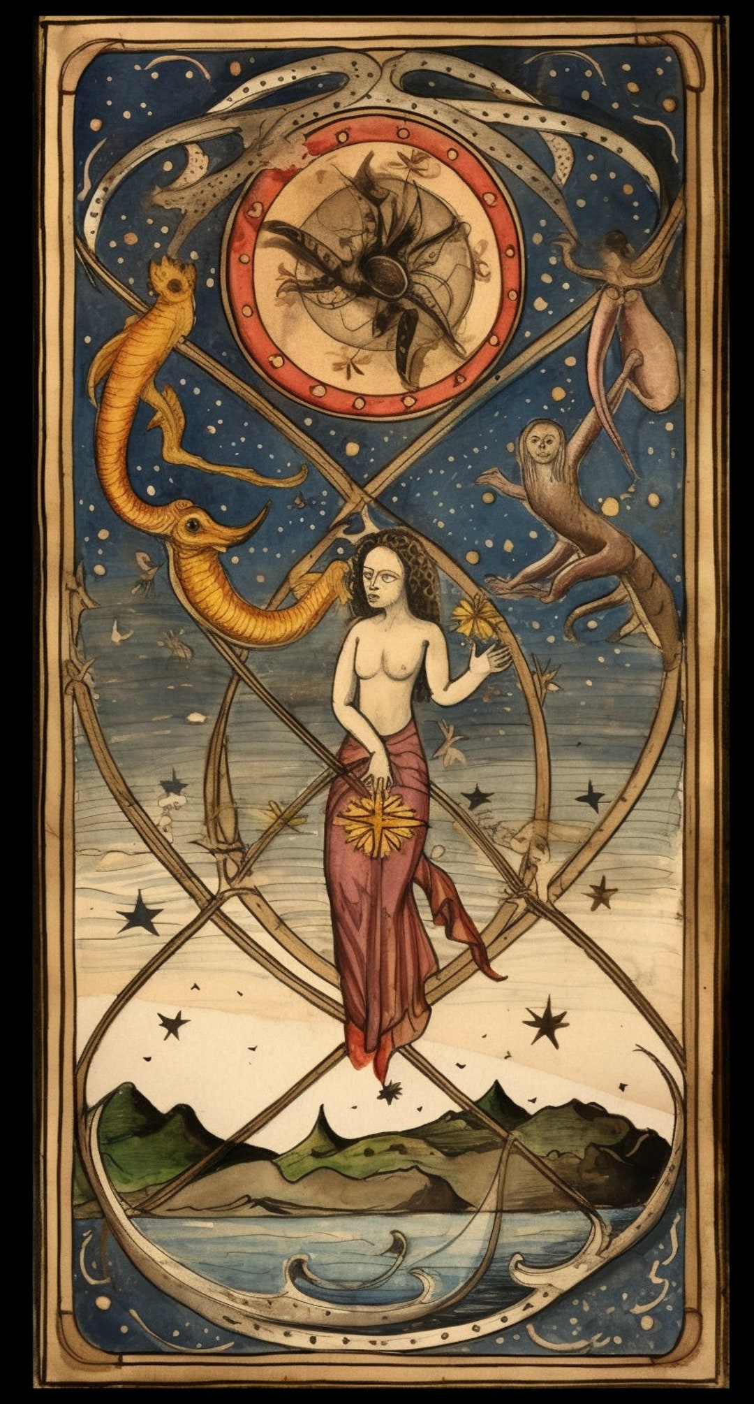 Medieval Oracle Limited Edition Tarot Oracle Card Medieval Alchemy Art Giclee Printed ...