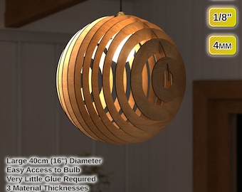 Laser Cut Large Round Lampshade Files - 3 Material Thicknesses