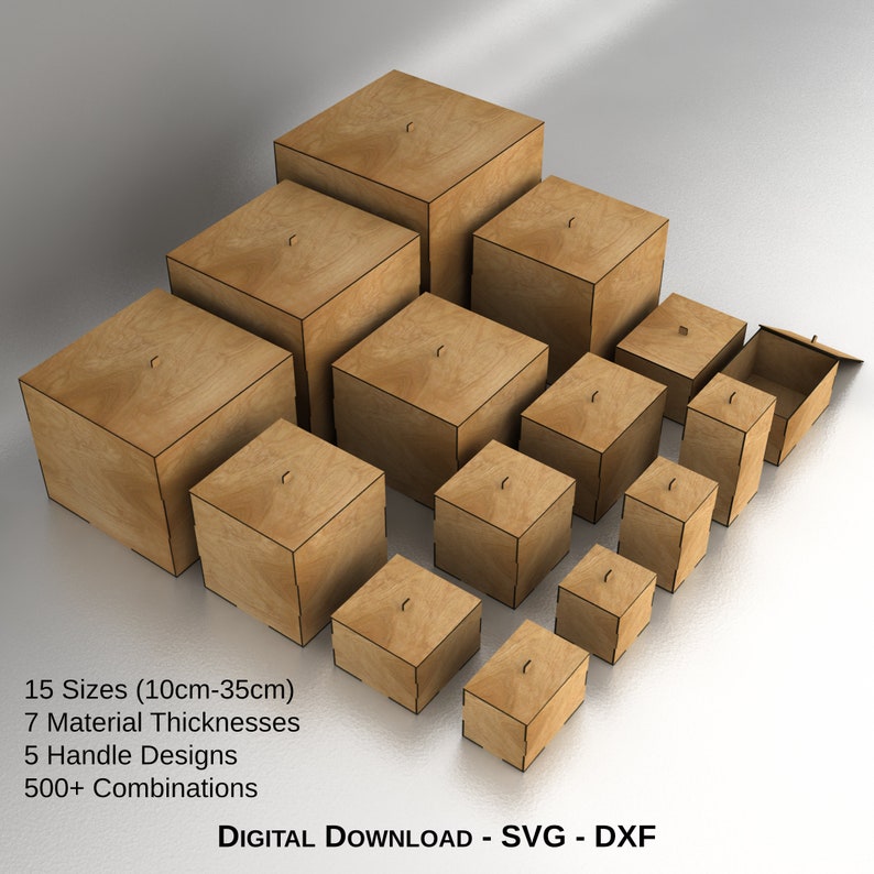 Laser Cut Storage Box With Removable Lid Design Files 15 Different