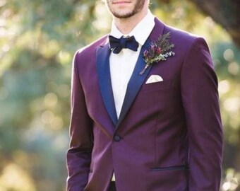 Men Custom Slim Fit Suit Premium Two Piece Purple Mens Suit for Wedding, Engagement, Prom, Groom wear and Groomsmen Suits Gift for Him Party