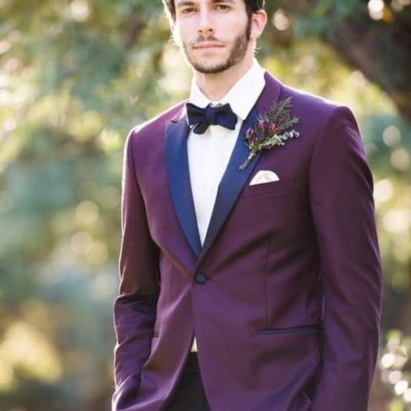 Men Custom Slim Fit Suit Premium Two Piece Purple Mens Suit for Wedding, Engagement, Prom, Groom wear and Groomsmen Suits Gift for Him Party