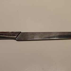 Cuchillo de cocina antiguo, acero inoxidable, almuerzo, cena, plato principal, regalo de anfitriona, chef, Bulgaria, Veliko Tarnovo, década de 1970