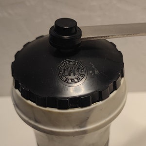 Vintage Black & White Coffee Grinder: 1980s Kitchen Decor