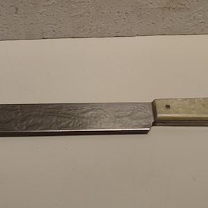 Cuchillo de cocina antiguo, acero inoxidable, almuerzo, cena, plato principal, regalo de anfitriona, chef, Bulgaria, Veliko Tarnovo, década de 1970