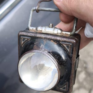 Vintage ficklampa Daimon, tysk, 1940-tal, ficklykta, militär ficklampa, samlarlampa, handsignalsnattlampa, extremt sällsynt, samlarobjekt
