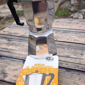 Vintage aluminum coffee maker, Moka pot, 1980s, retro kitchen tool, Cuba-Santa Clara, NOS, very rare, gift