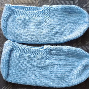 Hand knitted slippers, soft and gentle socks, acrylic yarn, great for hiking, perfect holiday gift, for a loved one, blue, hand made