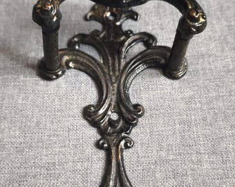 Vintage ornate coat rack,brass hanger, double wall hanger, wall mount hanger, 1970s, gift, collect, rare