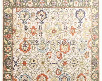 Hand Tufted Wool Oriental Rug, Persian Medallion Area Carpet, Traditional Living Room Decor